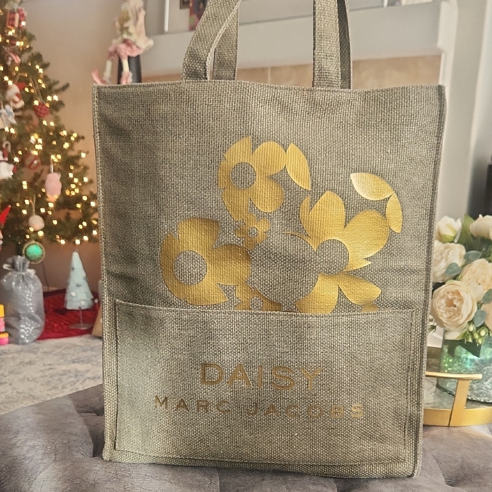 Marc Jacobs Daisy Tote - Gold Floral on Tan